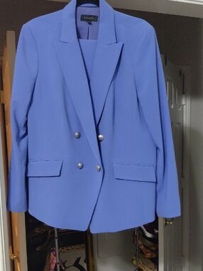 Talbots Periwinkle Double-Breasted Blazer Jacket